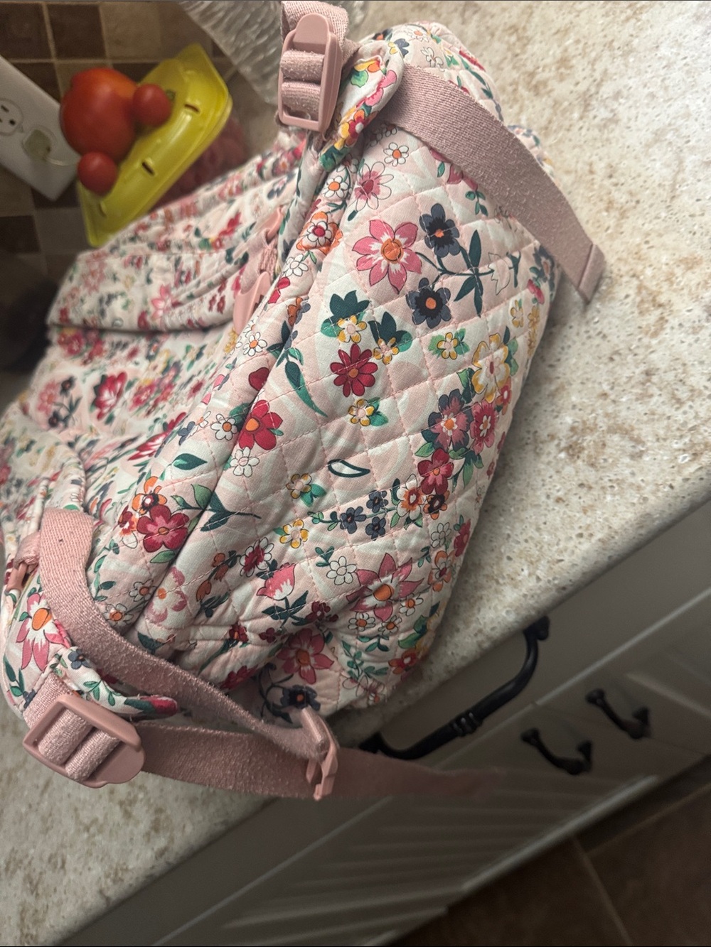Vera Bradley Quilted Floral Backpack in Pink Multicolor - Picture 11 of 12